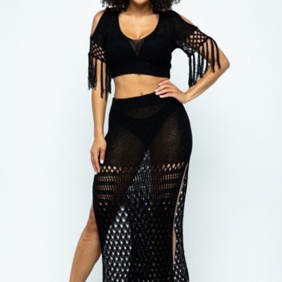 knit crochet cover up Beach party Wear - Picture 3 of 11